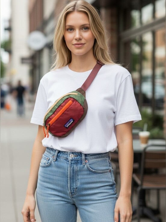 Patagonia Handbags - Patagonia Colorblock Waist Pack - Red, Green, Yellow